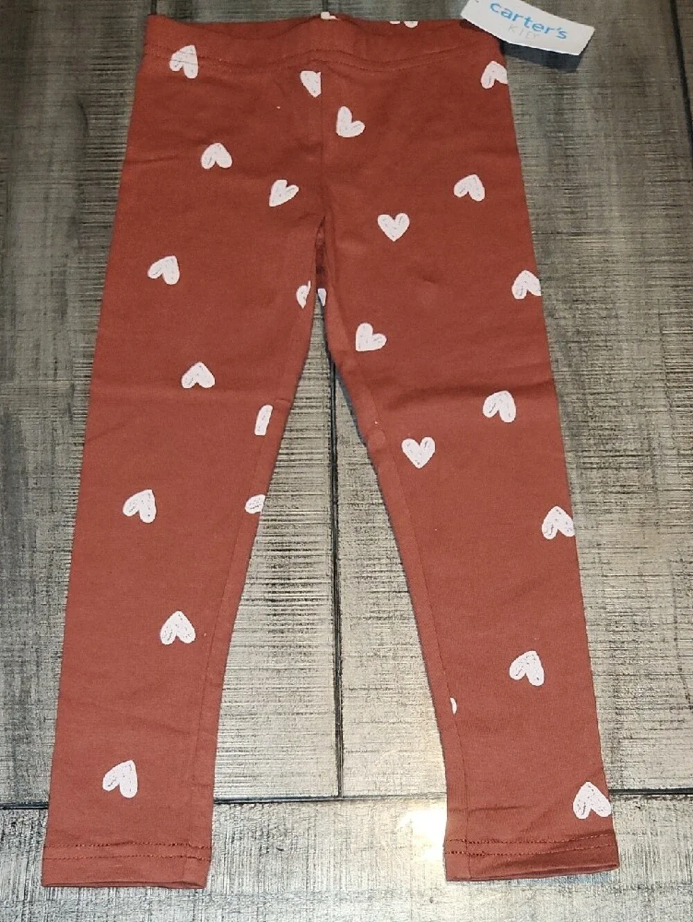 NWT Carter's Kids Rust Heart Print Leggings
